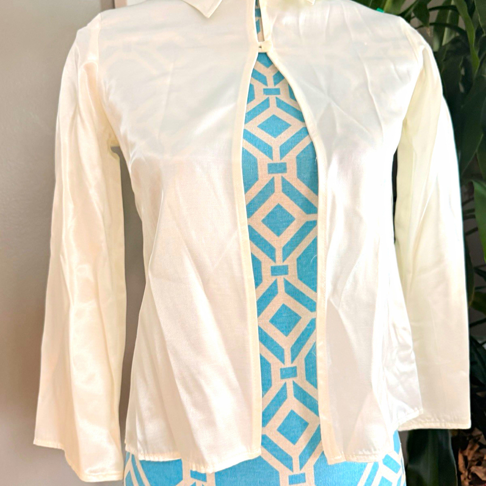 Monkey Wear Ivory Hook & Eye Collared Jacket Women's 10 PG34315